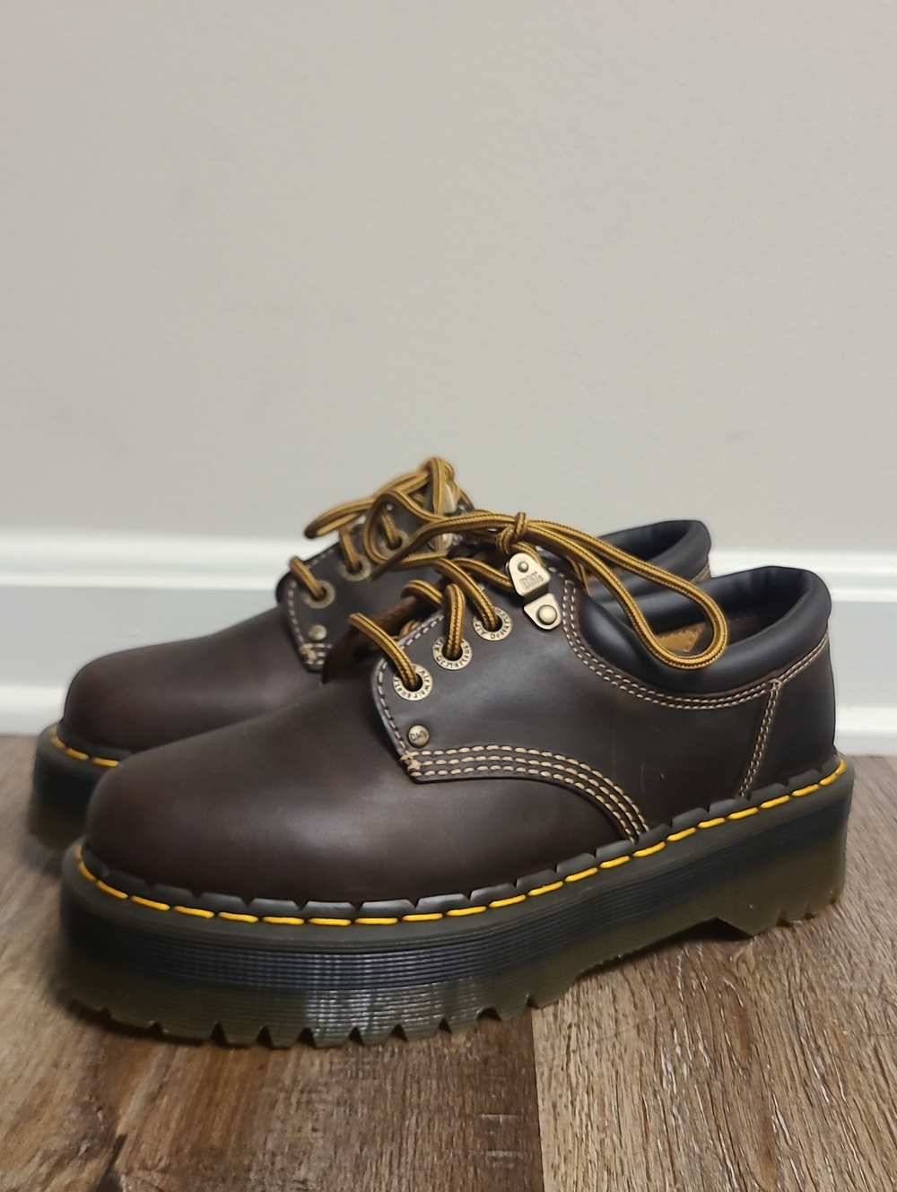 Dr Martens 8053 Quad Crazy Horse Derby Oxford Platform Shoes